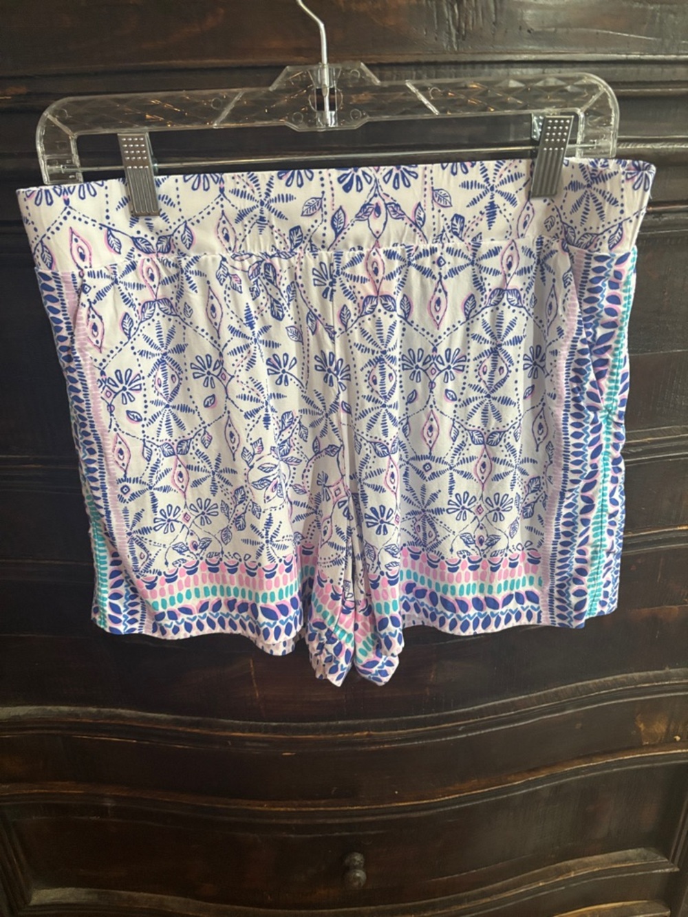 LILLY PULITZER NEILAH SHORT, RESORT WHITE, TIME TO SHINE ENGINEERED, size Medium